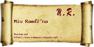 Miu Ramóna névjegykártya